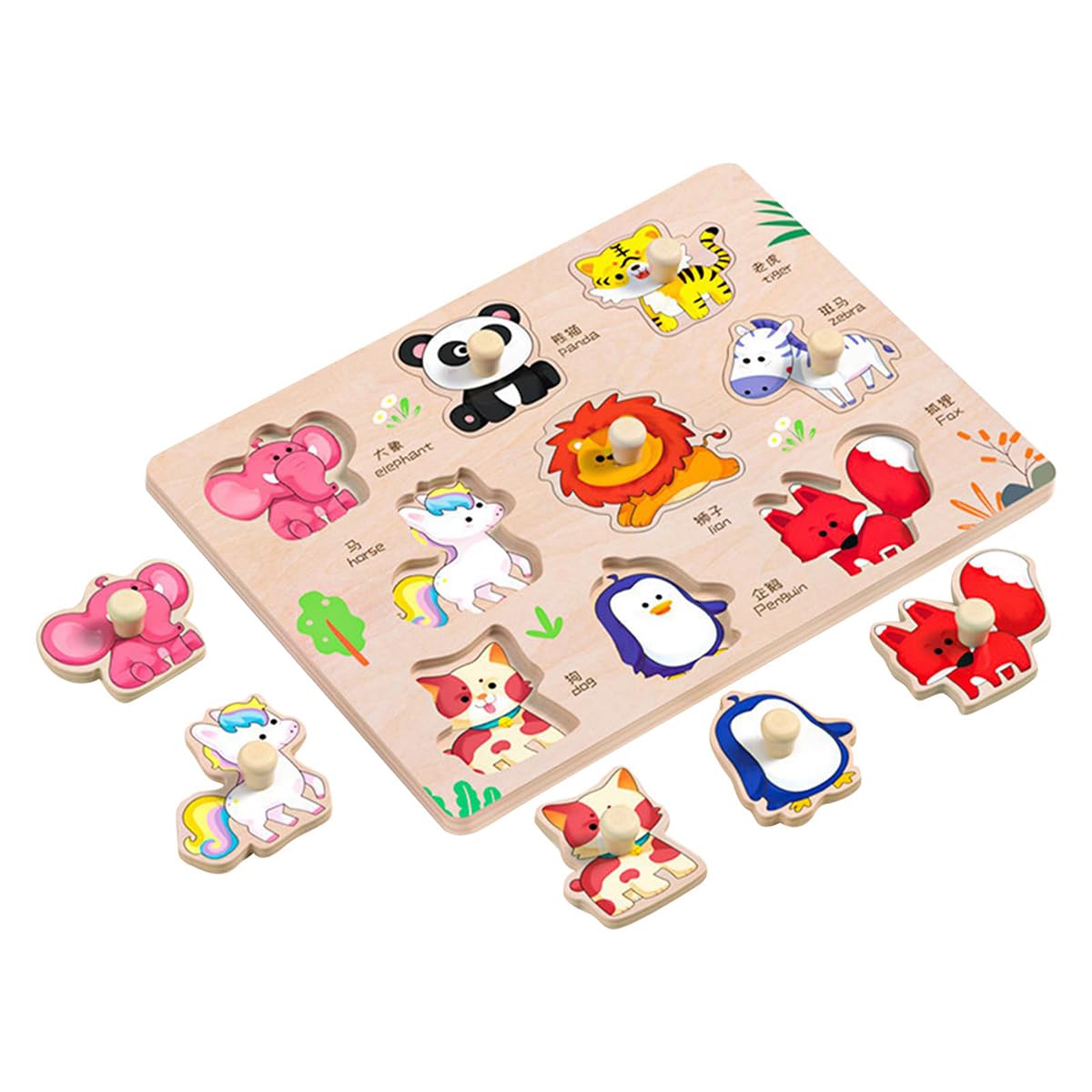 木製形合わせパズル 食べ物と衣類 木製形合わせパズル 食べ物と衣類